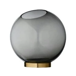 AYTM Globe Vase Ø21 Cm, Black / Brass