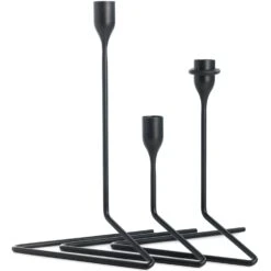 Puzzle Candle Holders 3-pack, Black