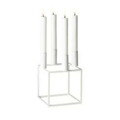 By Lassen Kubus 4 Candle Holder, White