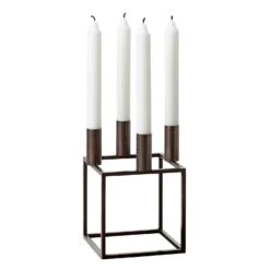 By Lassen Kubus 4 Candle Holder, Burnished Copper