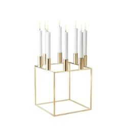 By Lassen Kubus 8 Candle Holder, Brass