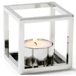 By Lassen Kubus T Candle Holder, Nickel