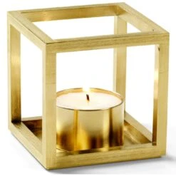 By Lassen Kubus T Candle Holder, Brass
