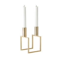 By Lassen Line Candle Holder, Brass