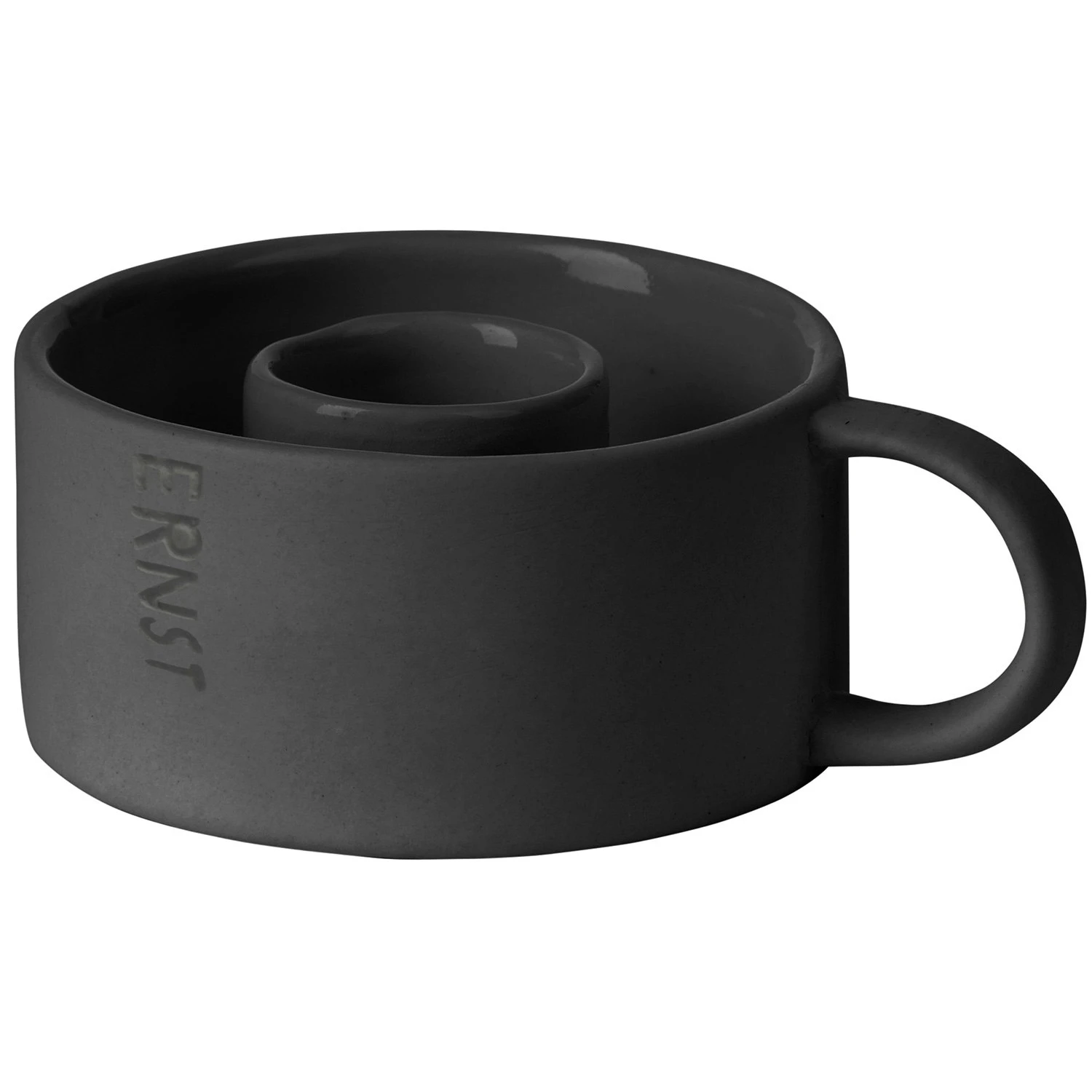 Ernst Candle Holder 7 Cm, Dark Grey