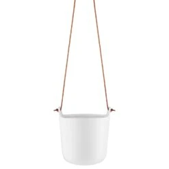 Eva Solo Self Watering Pot With Leather String, Chalk White