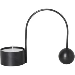 Ferm LIVING Balance Candle Holder, Black Brass