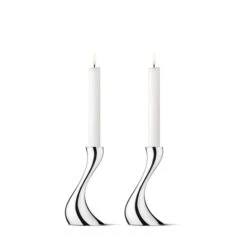 Georg Jensen Cobra Candle Holders 2 Pcs, 16 Cm