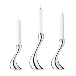 Georg Jensen Cobra Candle Holders, Set 3 Pieces