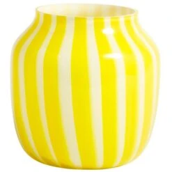 Hay Juice Wide Vase, Yellow/White