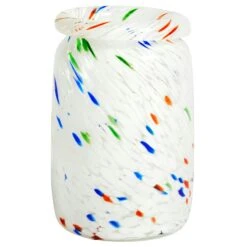 Hay Splash Roll Vase Ø14.5 Cm, White Dot