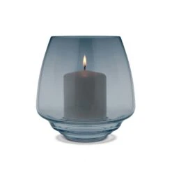 Holmegaard Flow Candle Holder, Blue