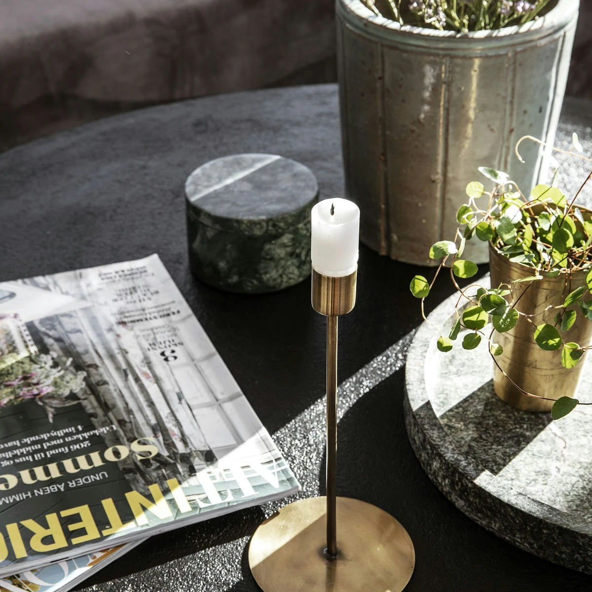 House Doctor Anit Candle Stand 20 Cm, Antique Brass - Image 2