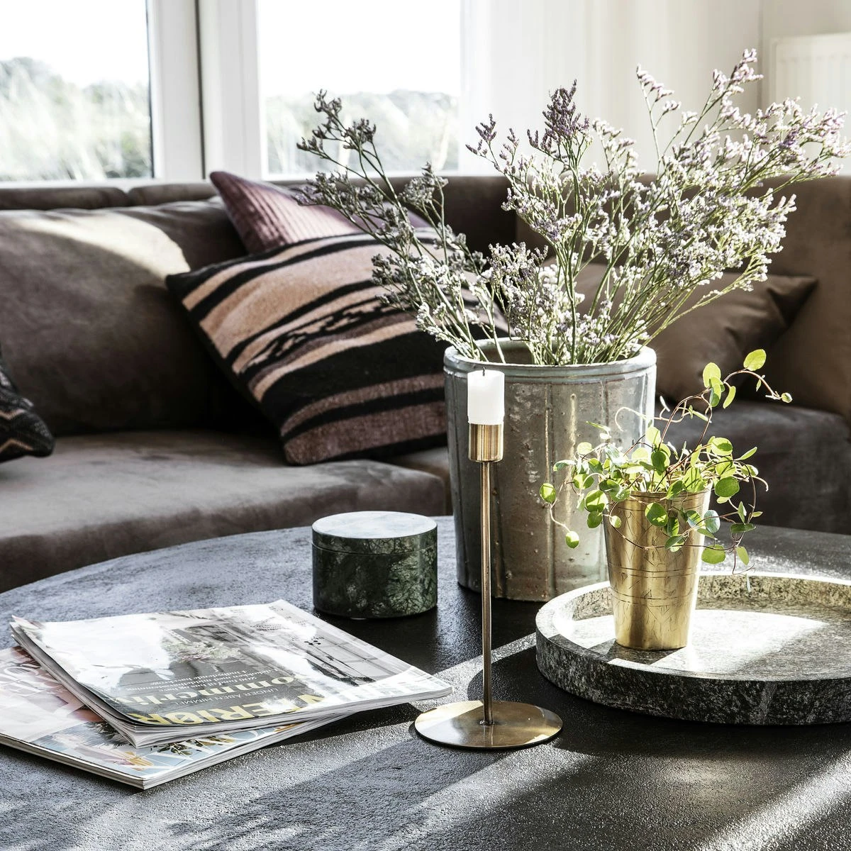 House Doctor Anit Candle Stand 20 Cm, Antique Brass - Image 3