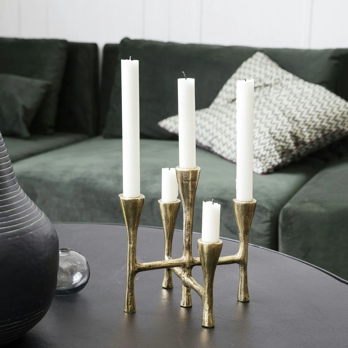 House Doctor Tristy Candle Stand, Brass - Image 3