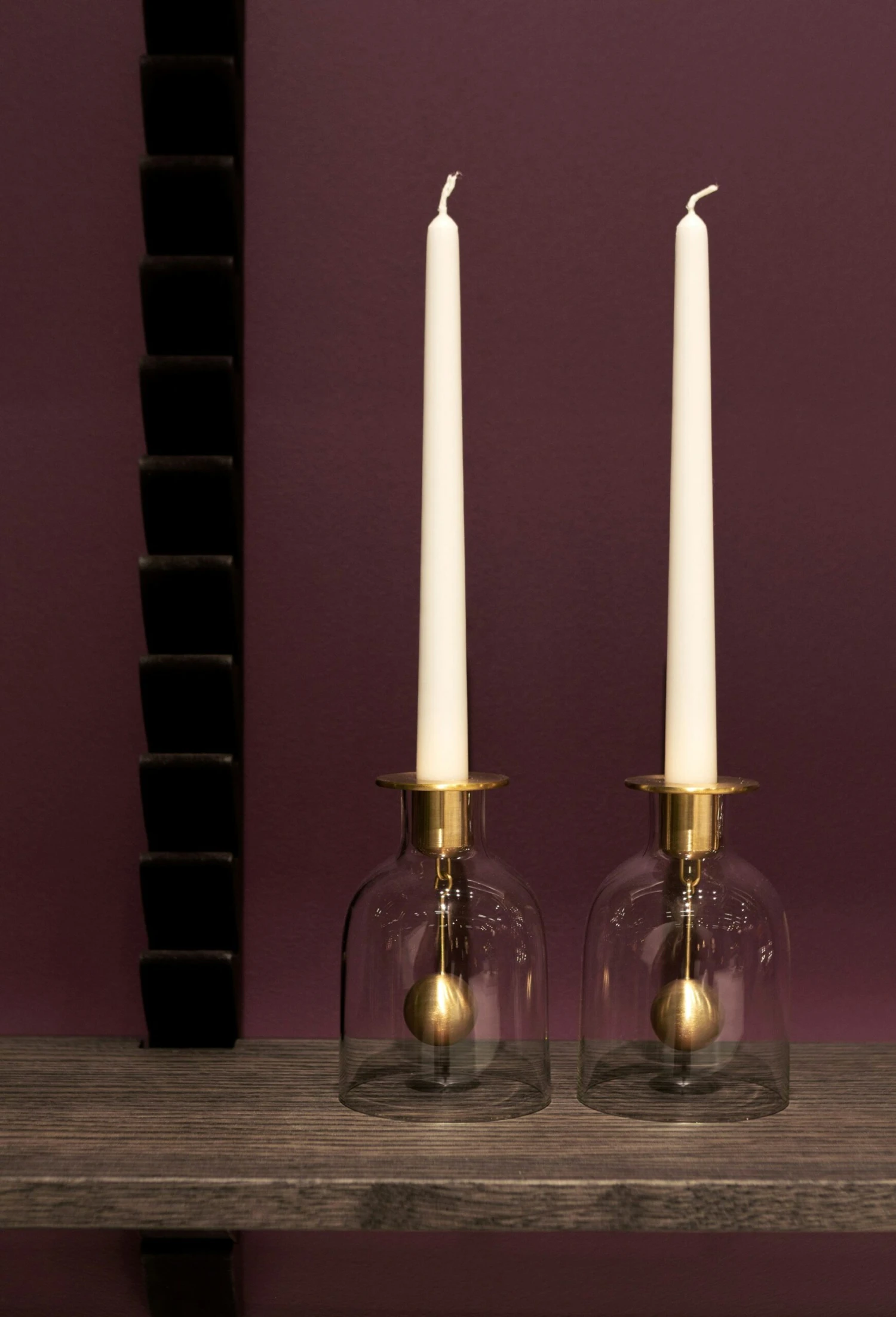 Klong Bell Candle Stick, Glass/Brass - Image 2