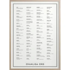 Ovanliga Ord Poster 30x40 Cm