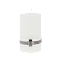 Rustic Candle Medium, White