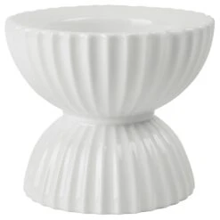 Lyngby Porcelæn Tura Candle Holder Ø11,5 Cm, White