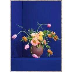 Blomst 01 Blue Poster, 50x70 Cm