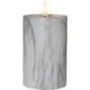 Star Trading Flamme LED Pillar Candle Marble, 15 Cm