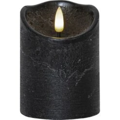 Star Trading Flamme Rustic LED Pillar Candle Black, 10 Cm