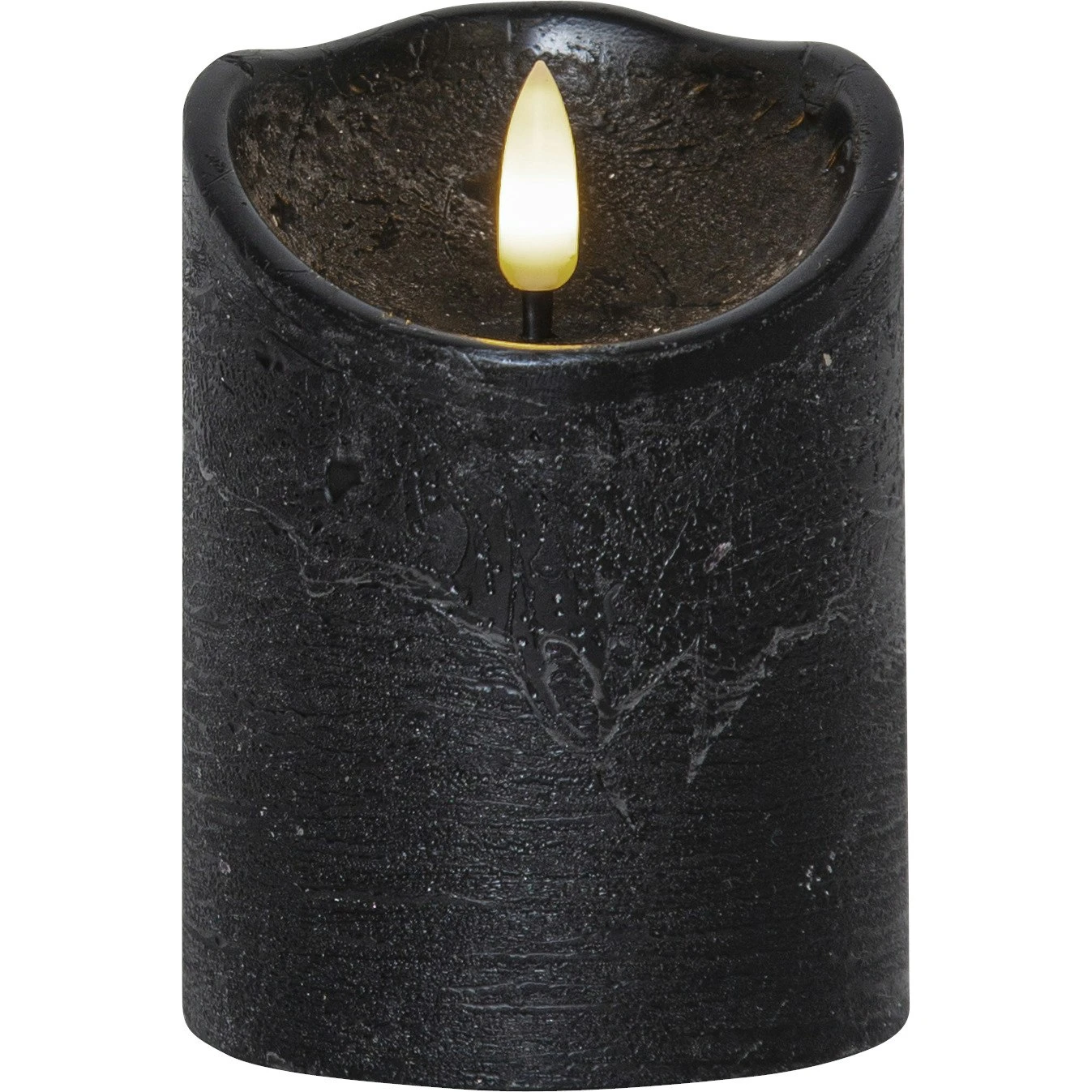 Star Trading Flamme Rustic LED Pillar Candle Black, 10 Cm
