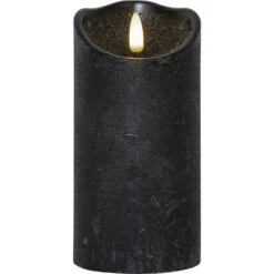 Star Trading Flamme Rustic LED Pillar Candle Black, 15 Cm
