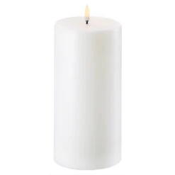 LED Pillar Candle Nordic White, 10,1x20,3 Cm