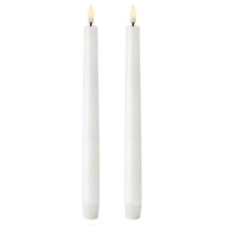 LED Taper Candle Nordic White 2,3x25,5 Cm, 2-pack