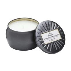 Voluspa Petite Decorative Tin Candle, Makassar Ebony & Peach
